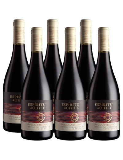 Pack 6 Red Blend, Reserva, Intrépido Patrimonial, Espíritu de Chile