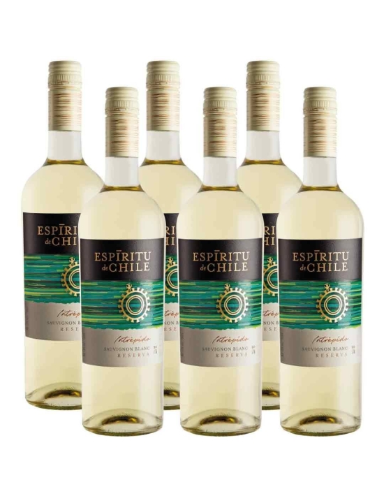 Pack 6 Sauvignon Blanc, Reserva, Intrépido, Espíritu de Chile