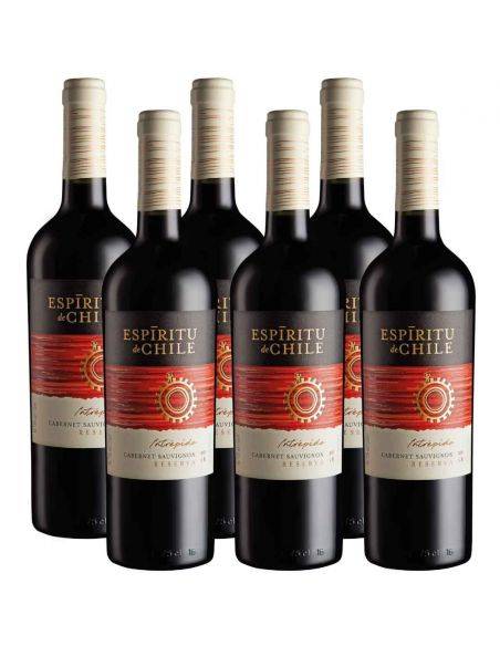 Pack 6 Cabernet Sauvignon, Reserva, Intrépido, Espíritu de Chile
