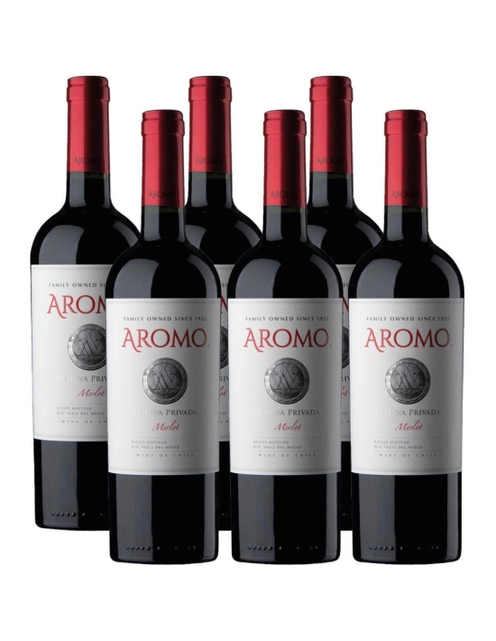 Pack 6 vinos Merlot, Reserva Privada, Viña Aromo