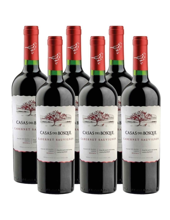 6 Botellas Cabernet Sauvignon , Reserva, Viña Casas del Bosque, Valle de Rapel