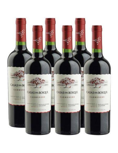 6 Botellas Carmenere, Reserva, Viña Casas del Bosque, Valle de Rapel