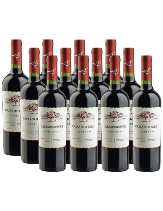 Pack 12 vinos Carmenere, Reserva, Viña Casas del Bosque, Valle de Rapel