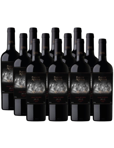 Pack 12 Merlot, Gran Reserva,Viña Puente Austral, Valle de Colchagua