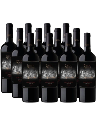 Pack 12 Merlot, Gran Reserva,Viña Puente Austral, Valle de Colchagua