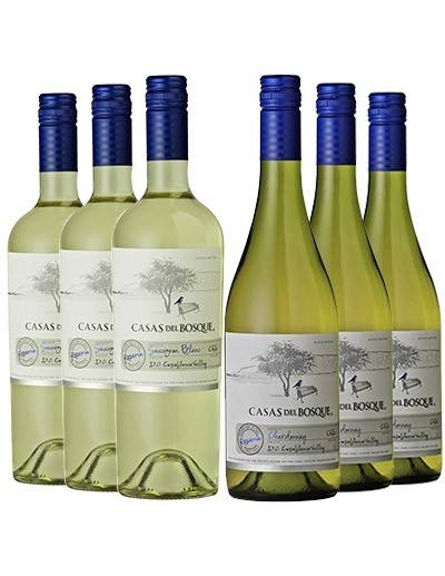 Sauvignon Blanc y Chardonnay, Reserva, Casas del Bosque, Valle de Casablanca