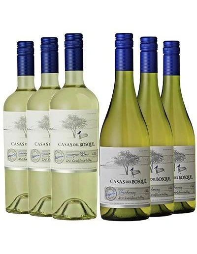 Sauvignon Blanc y Chardonnay, Reserva, Casas del Bosque, Valle de Casablanca
