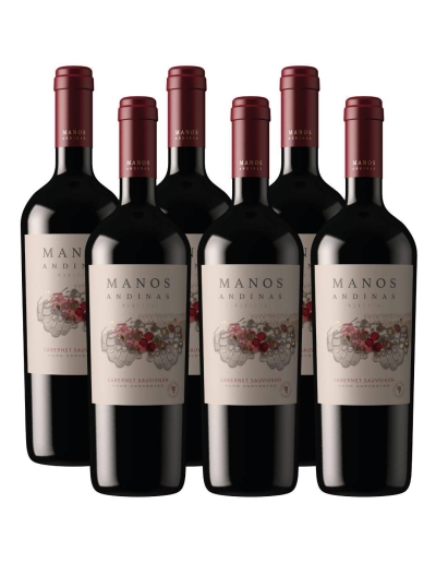 Pack 6 Manos Andinas, Cabernet Sauvignon, Reserva, Trasiego Wines