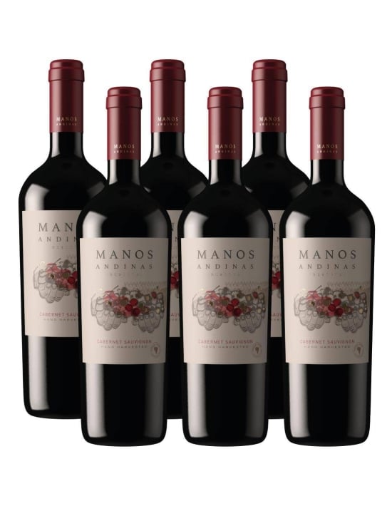 Pack 6 Manos Andinas, Cabernet Sauvignon, Reserva, Trasiego Wines
