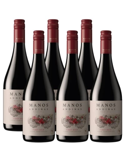 Pack 6 vinos Pinot Noir, Reserva, Manos Andinas, Trasiego Wines