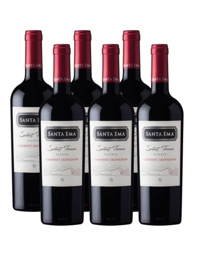Pack 6 vinos Cabernet Sauvignon,Select Terroir, Viña Santa Ema
