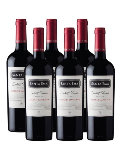 Pack 6 vinos Cabernet Sauvignon,Select Terroir, Viña Santa Ema