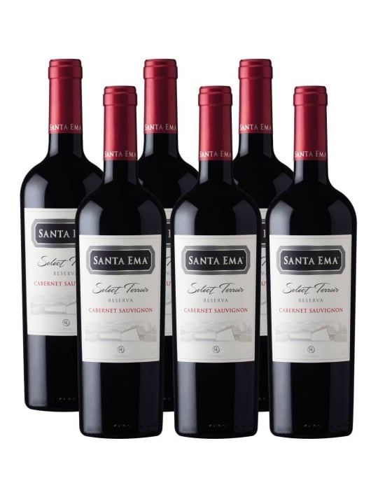 Pack 6 vinos Cabernet Sauvignon,Select Terroir, Viña Santa Ema