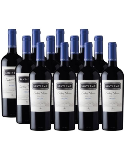 Pack 12 vinos Merlot, Select Terroir, Viña Santa Ema