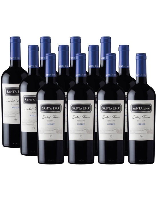Pack 12 vinos Merlot, Select Terroir, Viña Santa Ema