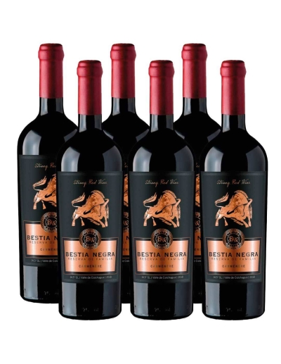 Pack 6 Vinos Carmenere, Bestia Negra, Premium, Bestias Wines