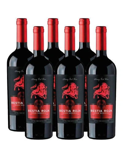 Pack 6 botellas Bestia Roja, Cabernet Sauvignon, Gran Reserva, Bestias Wines