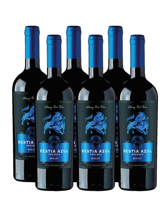 Pack 6 Merlot, Bestia Azul, Reserva, Bestias Wines
