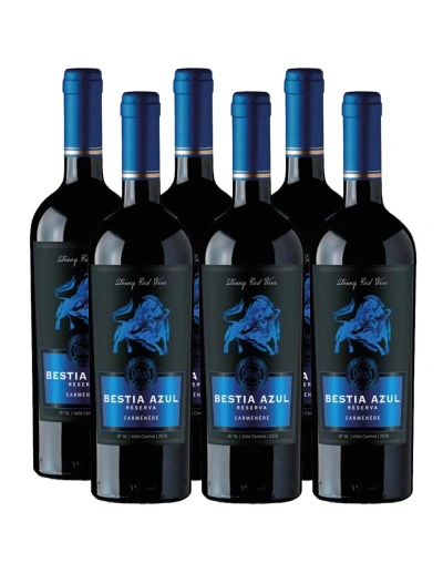 Pack 6 vinos Carmenere, Bestia Azul, Reserva, Bestias Wines