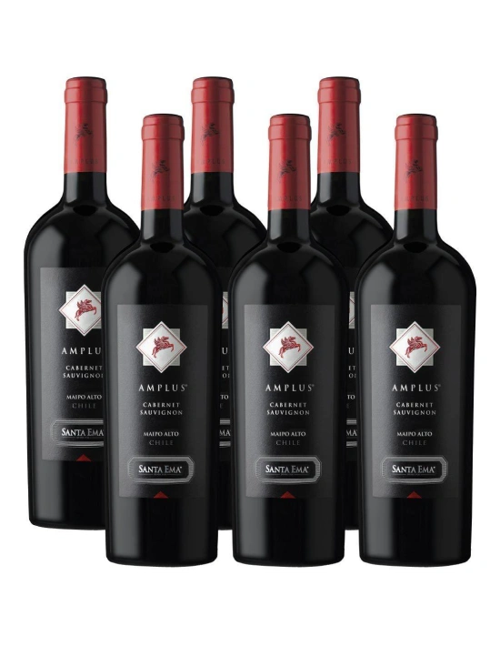Pack 6 vinos Cabernet Sauvignon, Amplus, Premium, Viña Santa Ema