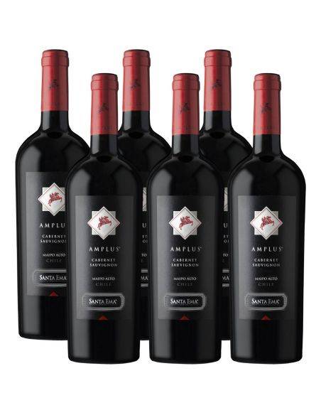 Pack 6 vinos Cabernet Sauvignon, Amplus, Premium, Viña Santa Ema