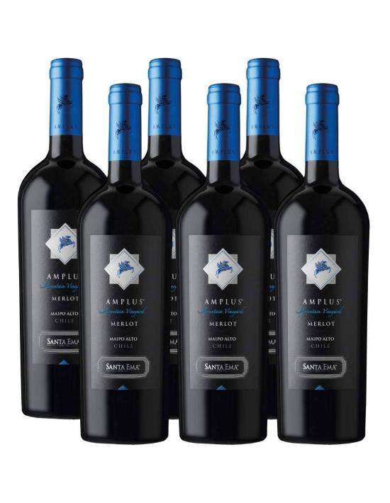 Pack 6 vinos Merlot, Amplus, Premium, Viña Santa Ema