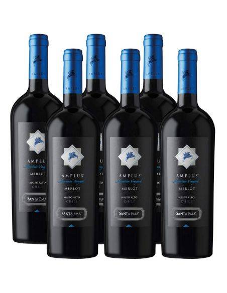 Pack 6 vinos Merlot, Amplus, Premium, Viña Santa Ema