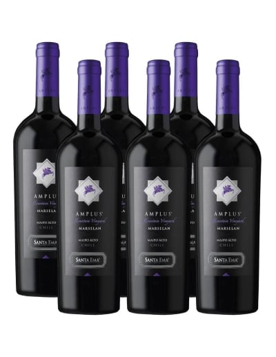 Pack 6 Marselan Amplus, Premium, Viña Santa Ema.