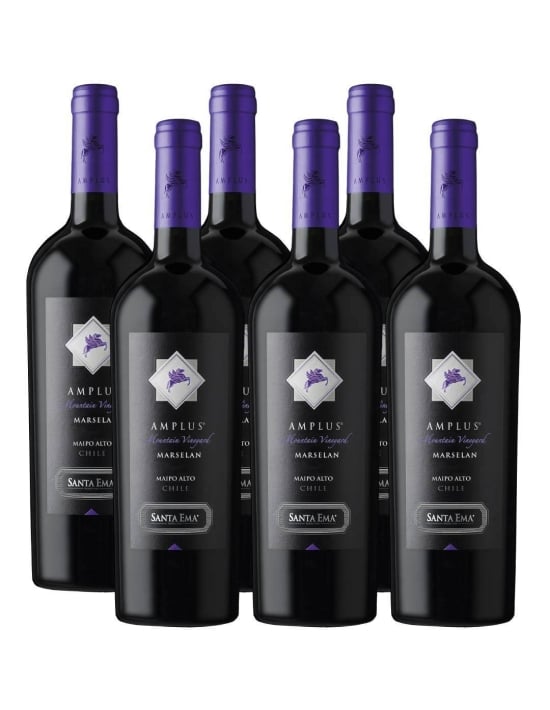 Pack 6 Marselan Amplus, Premium, Viña Santa Ema.