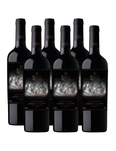 Pack 6 Cabernet Sauvignon, Gran Reserva,Viña Puente Austral, Valle de Colchagua