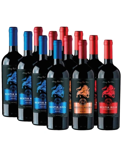 Pack mix 12 Bestias, Merlot, Bestias Wines