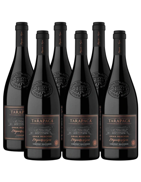 Pack 6 Cabernet Sauvignon, Etiqueta Negra, Tarapacá, Viña San Pedro