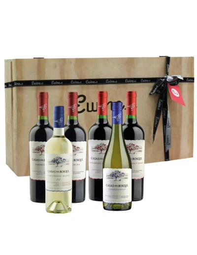 Maleta de madera 6 vinos, Reserva, Viña Casas del Bosque