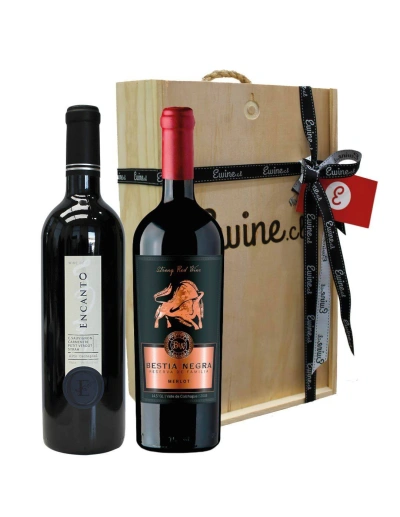 Pack Caja de Madera 2 Vinos Premium