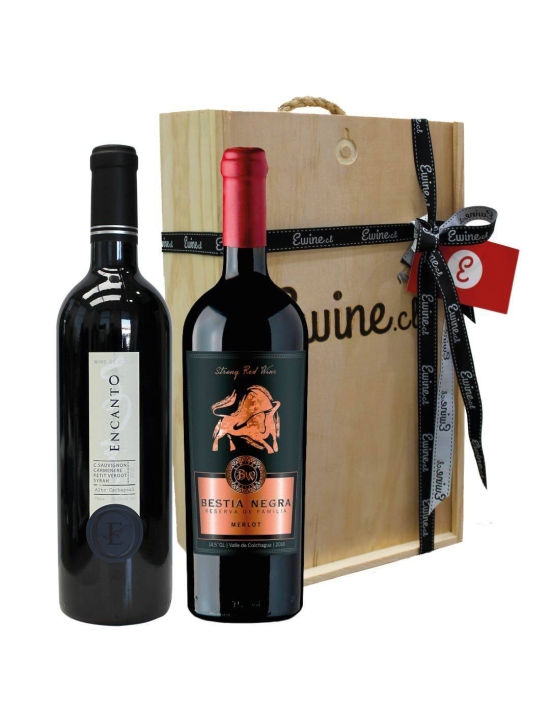 Pack Caja de Madera 2 Vinos Premium