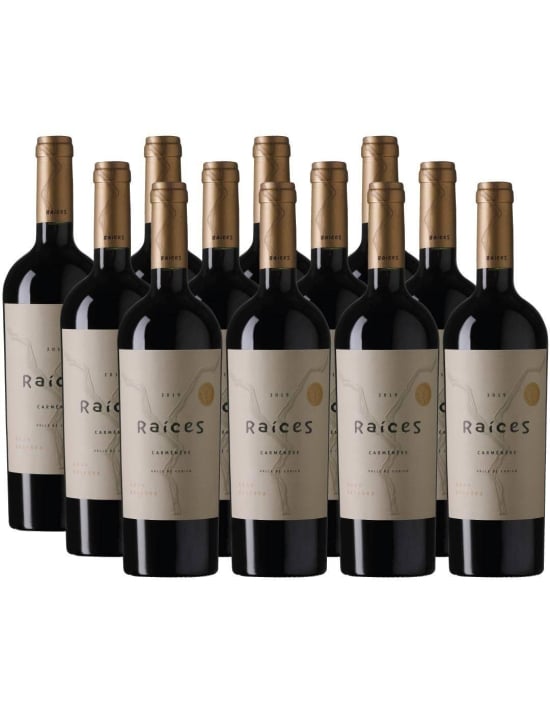 Pack 12 vinos Carmenere, Gran Reserva, Raíces, Viña Las Pitras