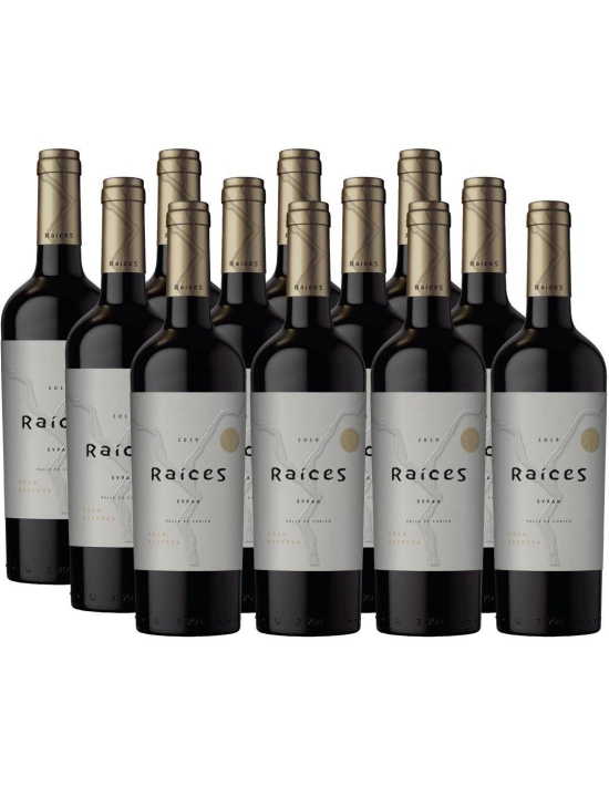 Pack 12 Bot Syrah, Gran Reserva, Raíces, Viña Las Pitras