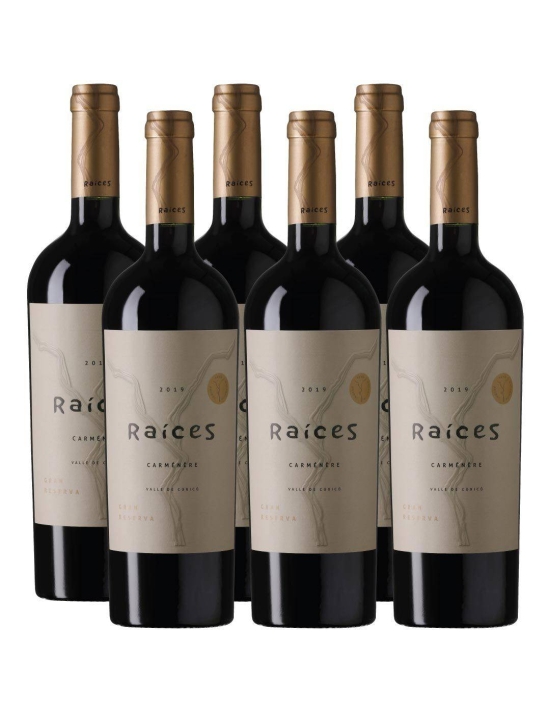 Pack 6 vinos Carmenere, Gran Reserva, Raíces, Viña las Pitras