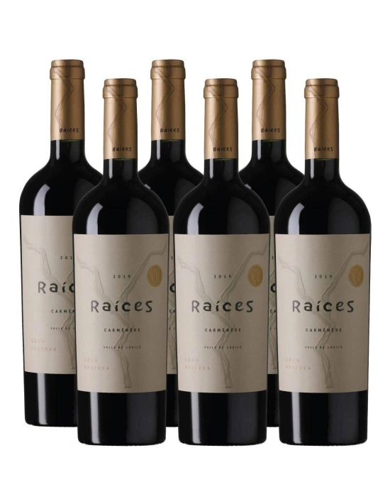 Pack 6 vinos Carmenere, Gran Reserva, Raíces, Viña las Pitras