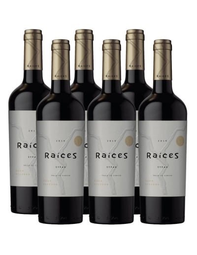 Pack 6 vinos Syrah, Gran Reserva, Raíces, Viña las Pitras