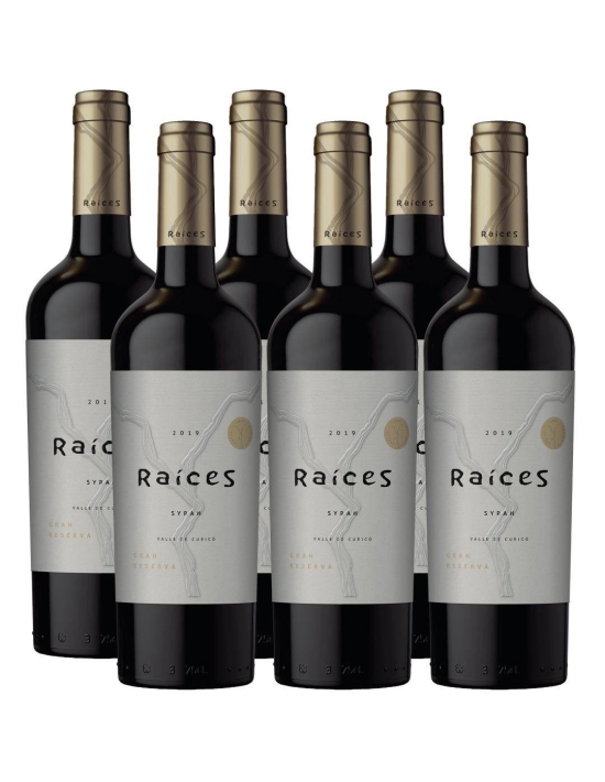 Pack 6 vinos Syrah, Gran Reserva, Raíces, Viña las Pitras