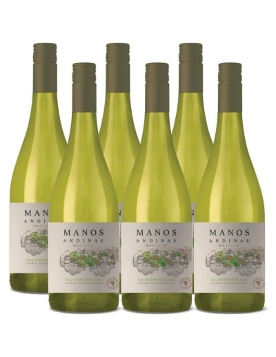 Pack 6 Vinos Sauvignon Blanc, Manos Andinas, Reserva, Trasiego Wines