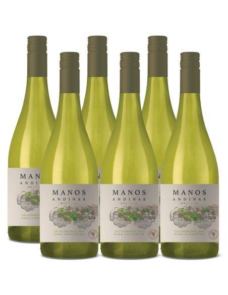 Pack 6 Vinos Sauvignon Blanc, Manos Andinas, Reserva, Trasiego Wines