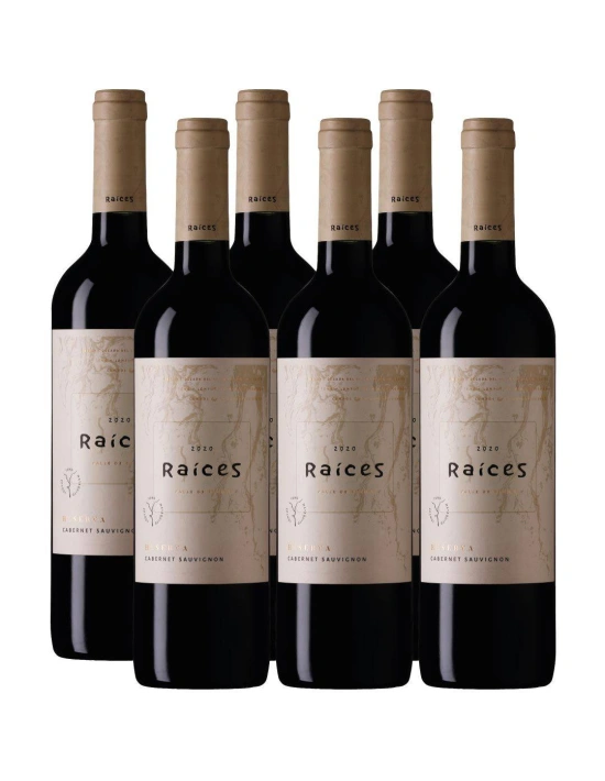 Pack 6 vinos Cabernet Sauvignon, Raíces, Viña las Pitras