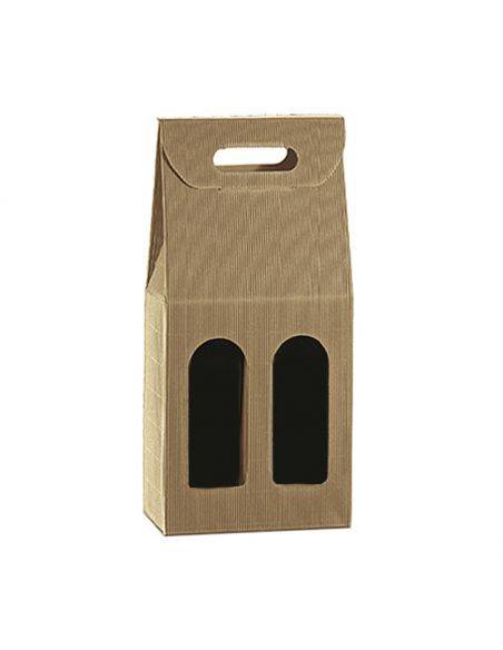Estuche o caja de cartón para 2 botellas Microcorrugado