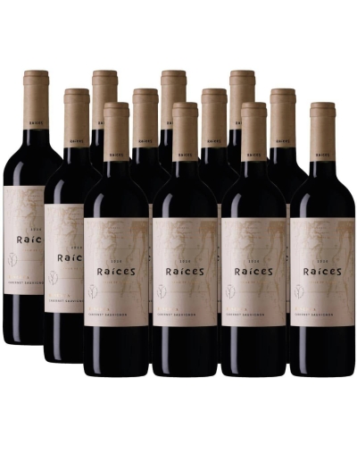 Pack 12 Bot Cabernet Sauvignon, Reserva, Raíces, Viña Las Pitras