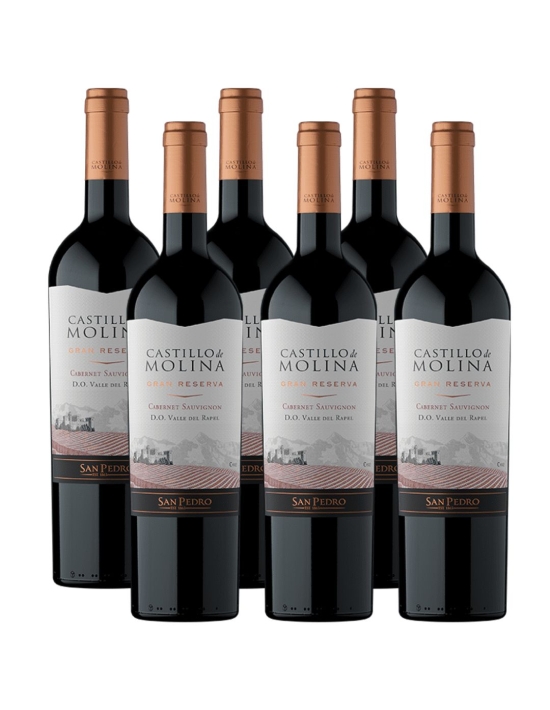 Pack 6 Cabernet Sauvignon, Gran Reserva, Castillo de Molina, Viña San Pedro