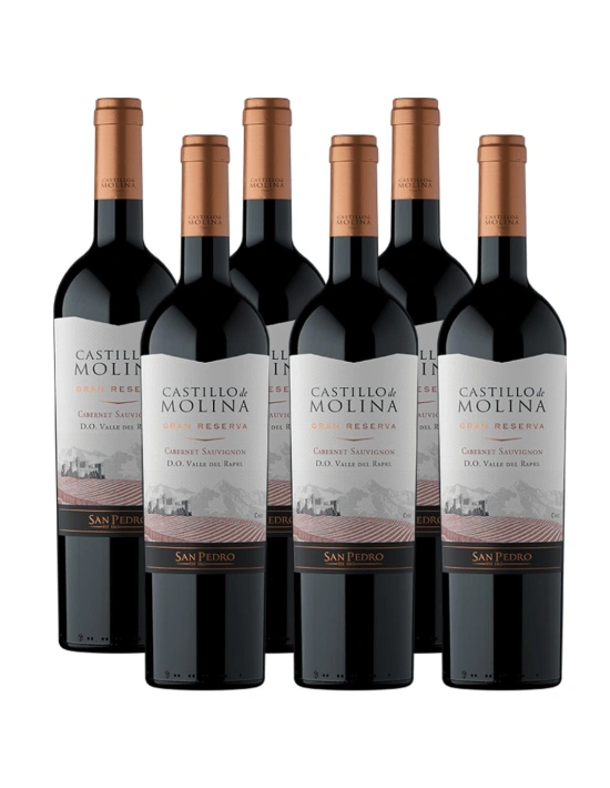 Pack 6 Cabernet Sauvignon, Gran Reserva, Castillo de Molina, Viña San Pedro
