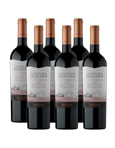 Pack 6 Cabernet Sauvignon, Gran Reserva, Castillo de Molina, Viña San Pedro