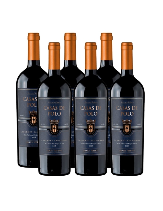 Pack 6 Cabernet Sauvignon, Premium, Family Reserve, Casas de Polo